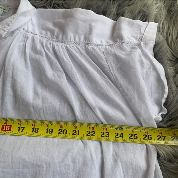 Sundance Tensift White Blouse Women M Cotton Boho Rolled Sleeve Front Button - Picture 6 of 8